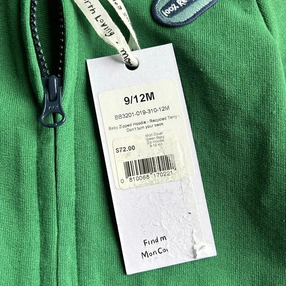 NWT Mon Coeur Baby Hoodie Sweatshirt | Sustainable | 100% Recyclable | Toddler - Picture 6 of 7